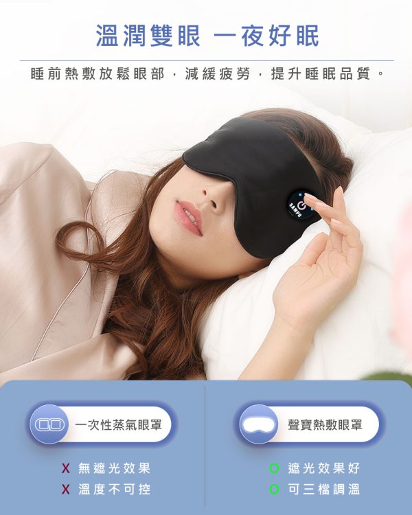 SAMPO 聲寶 智能無線絲柔熱敷眼罩/遮光眼罩/蒸氣眼罩(HQ-Z24Y6L)：圖片 9