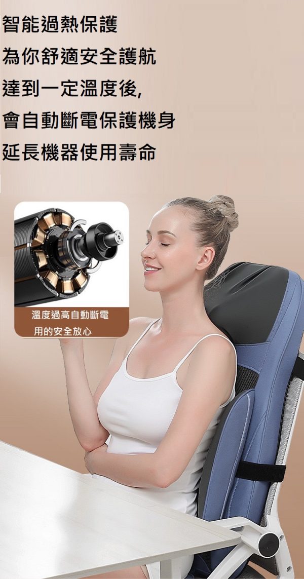 全方位背部按摩椅墊  Smart bearing 智慧魔力 旗艦款全自動背部按摩椅墊(5點按摩/熱敷)：圖片 4